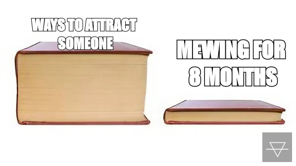 Big Book Small Book meme about Actually sharing a hobby beats months of facial exercises for getting matches